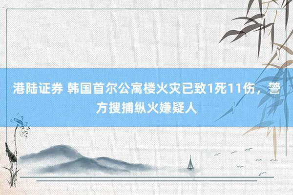 港陆证券 韩国首尔公寓楼火灾已致1死11伤，警方搜捕纵火嫌疑人