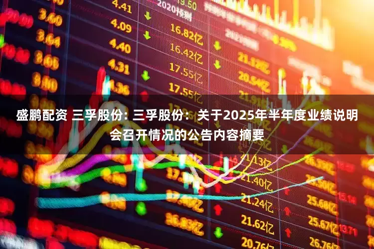 盛鹏配资 三孚股份: 三孚股份：关于2025年半年度业绩说明会召开情况的公告内容摘要